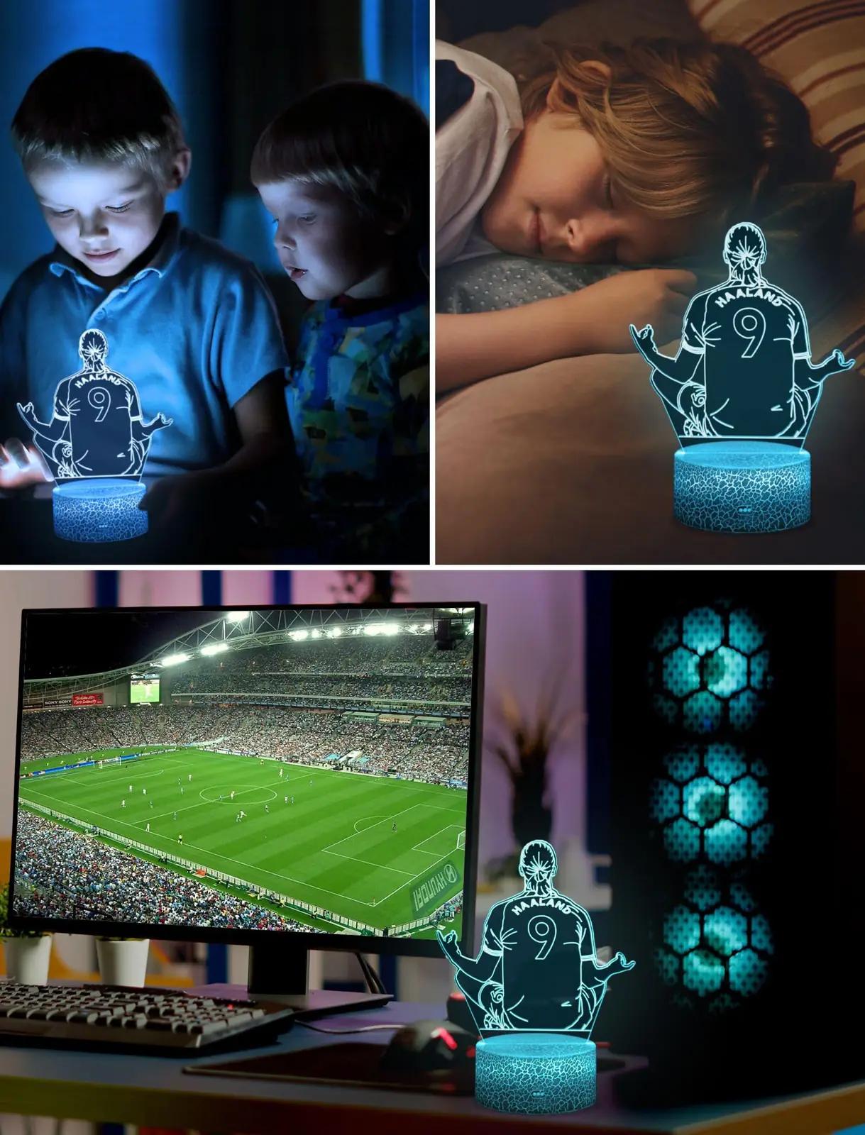 Magiclux akrüülöölamp jalgpallurile – värviline dekoratsioon – detailne vaade