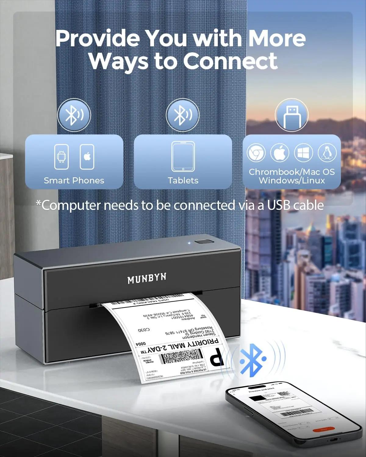 MUNBYN Bluetooth etikettprinter – kiire kontori etiketeerija – pakend ja tarvikud