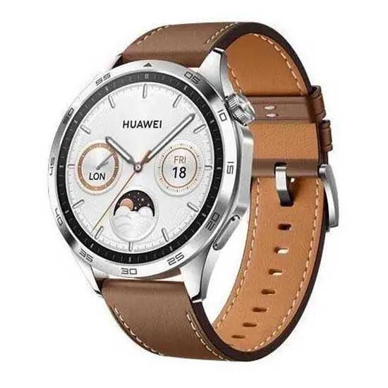 HUAWEI nahast rihmaga nutikell — stiilne 46 mm, pikk aku – kasutusnäide