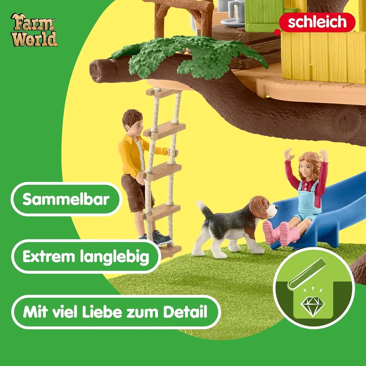 SCHLEICH põnev puumaja mänguasi – vastupidav plastist seiklus – pakend ja tarvikud