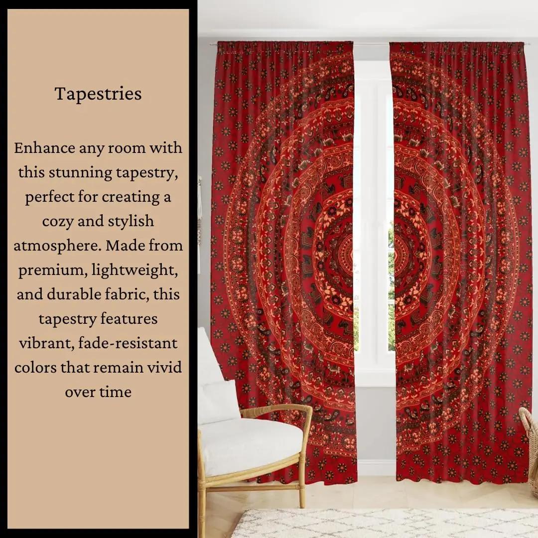 Bless International puuvillane Mandala-seinavaip – boho dekor – pilt 7