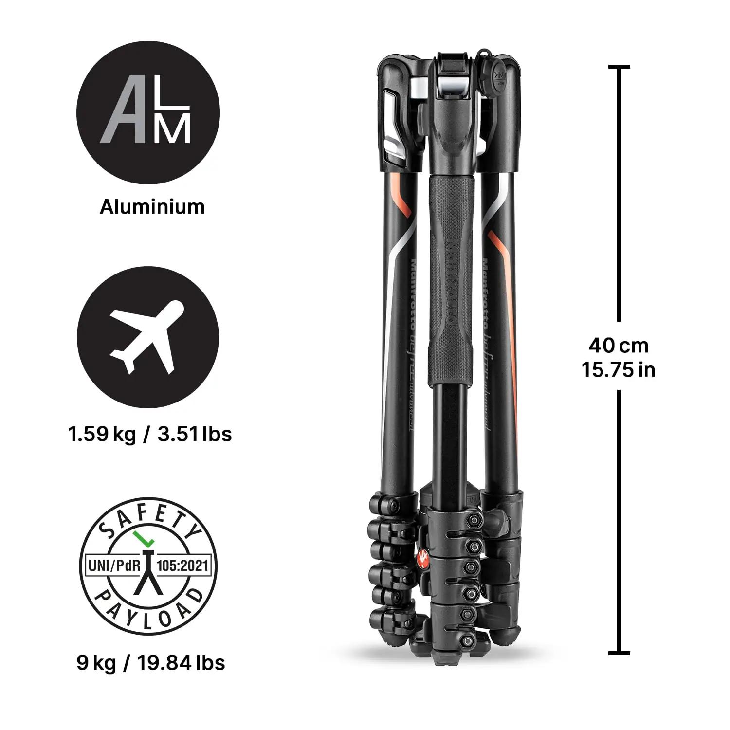 Manfrotto alumiinium reisistatiiv Sony Alpha jaoks — kerge ja – pakend ja tarvikud