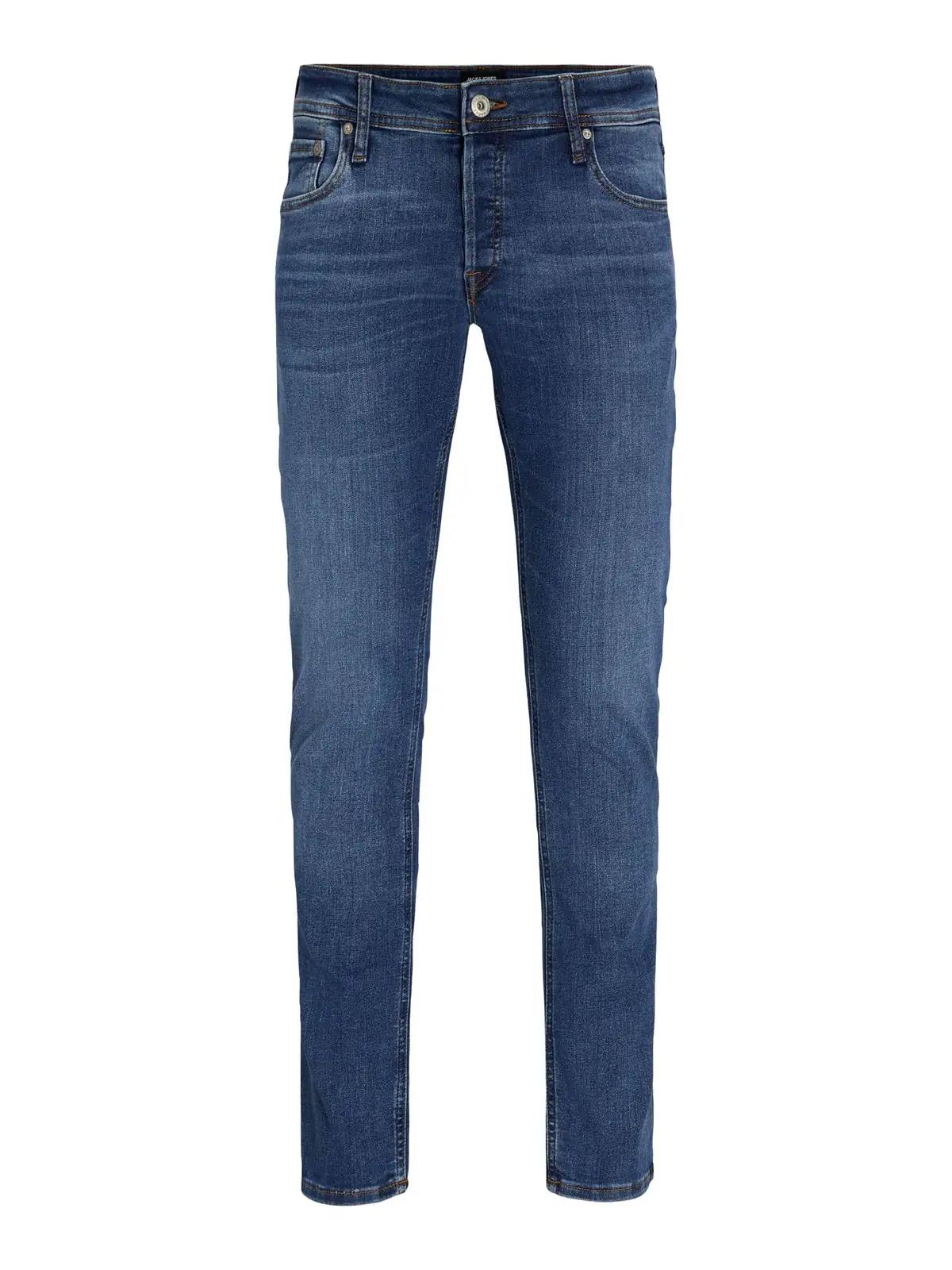 JACK & JONES sinised slim-farkud – mugav naturaalne puuvill – detailne vaade