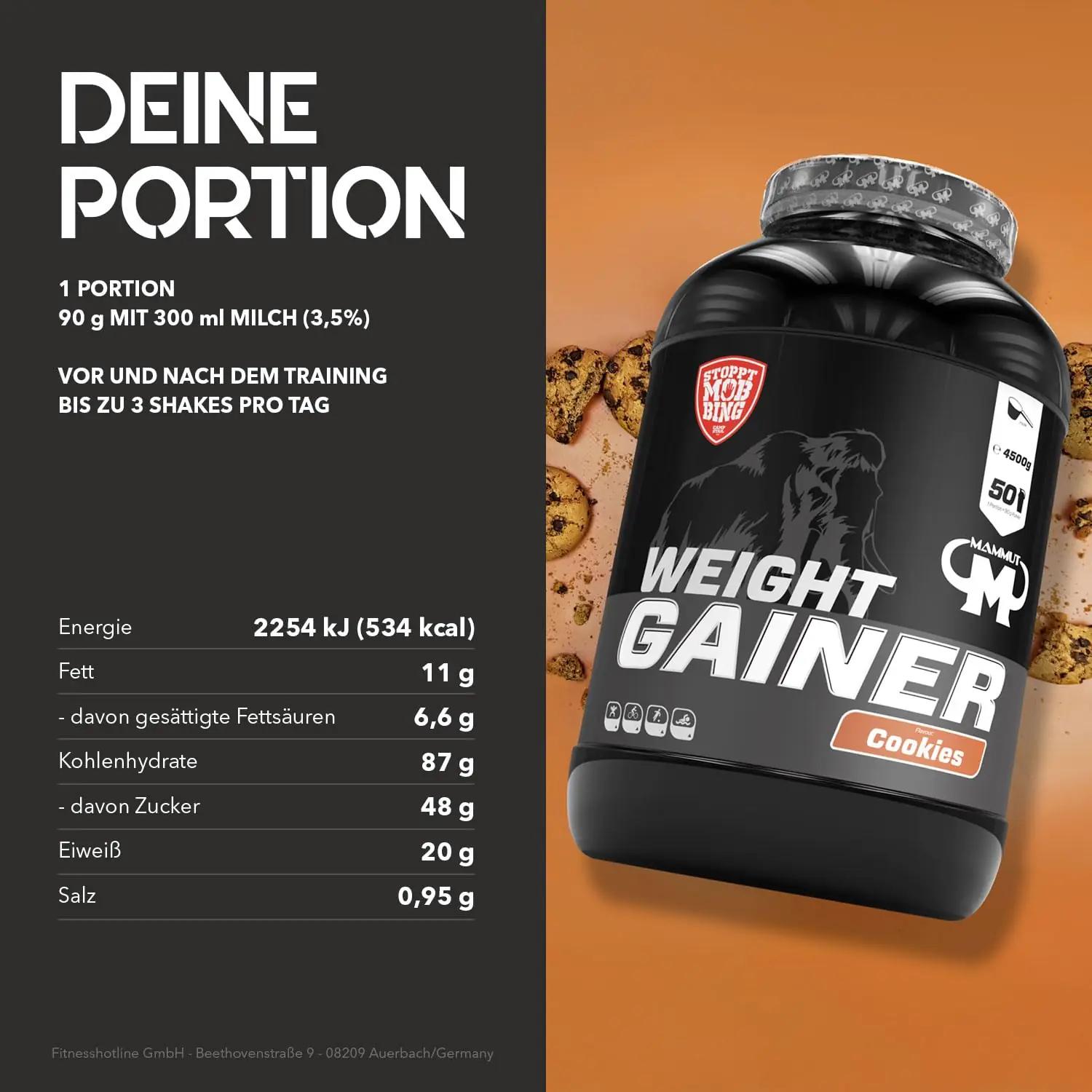 Mammut Nutrition massilisaja 4,5 kg – kõrge energiatihedus – kasutusnäide