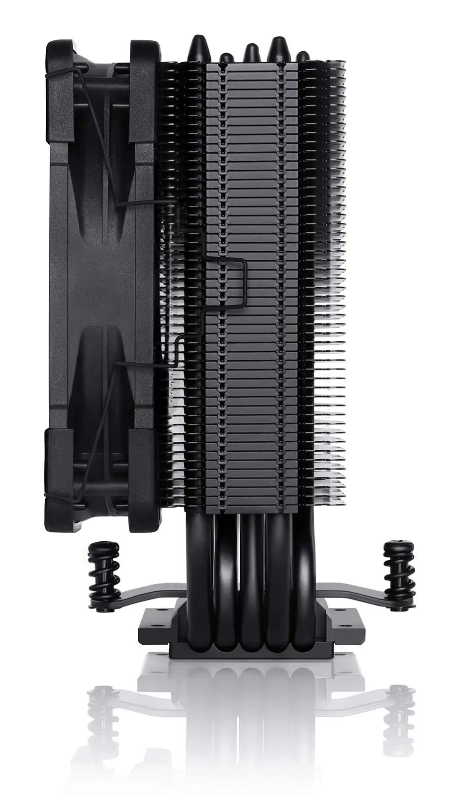 Noctua vaikne ja must CPU jahuti – vastupidav cuprustehnika – pakend ja tarvikud