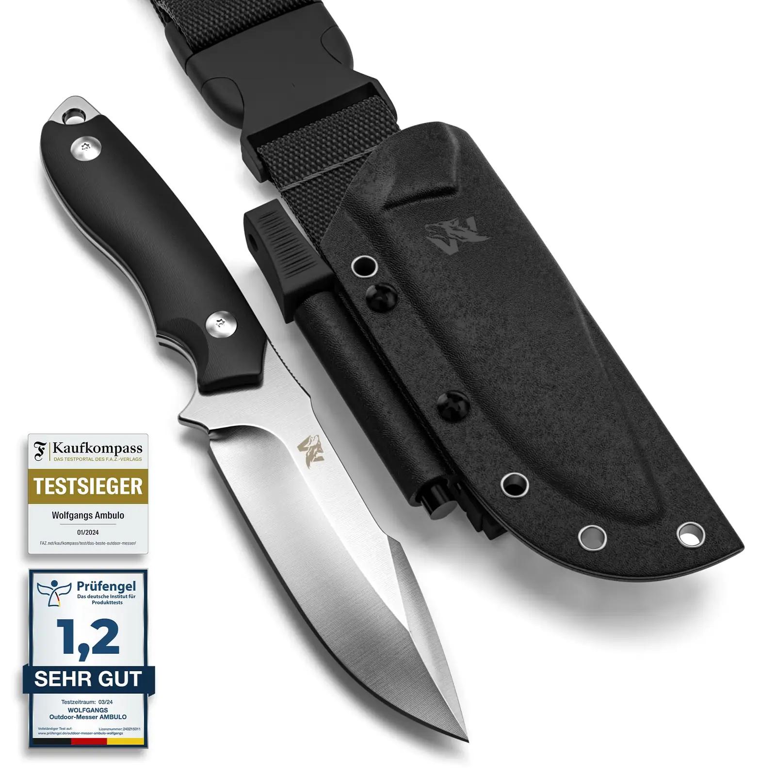 ODENWOLF terasest bushcraft-nuga koos kydex-kotiga — vastupidav