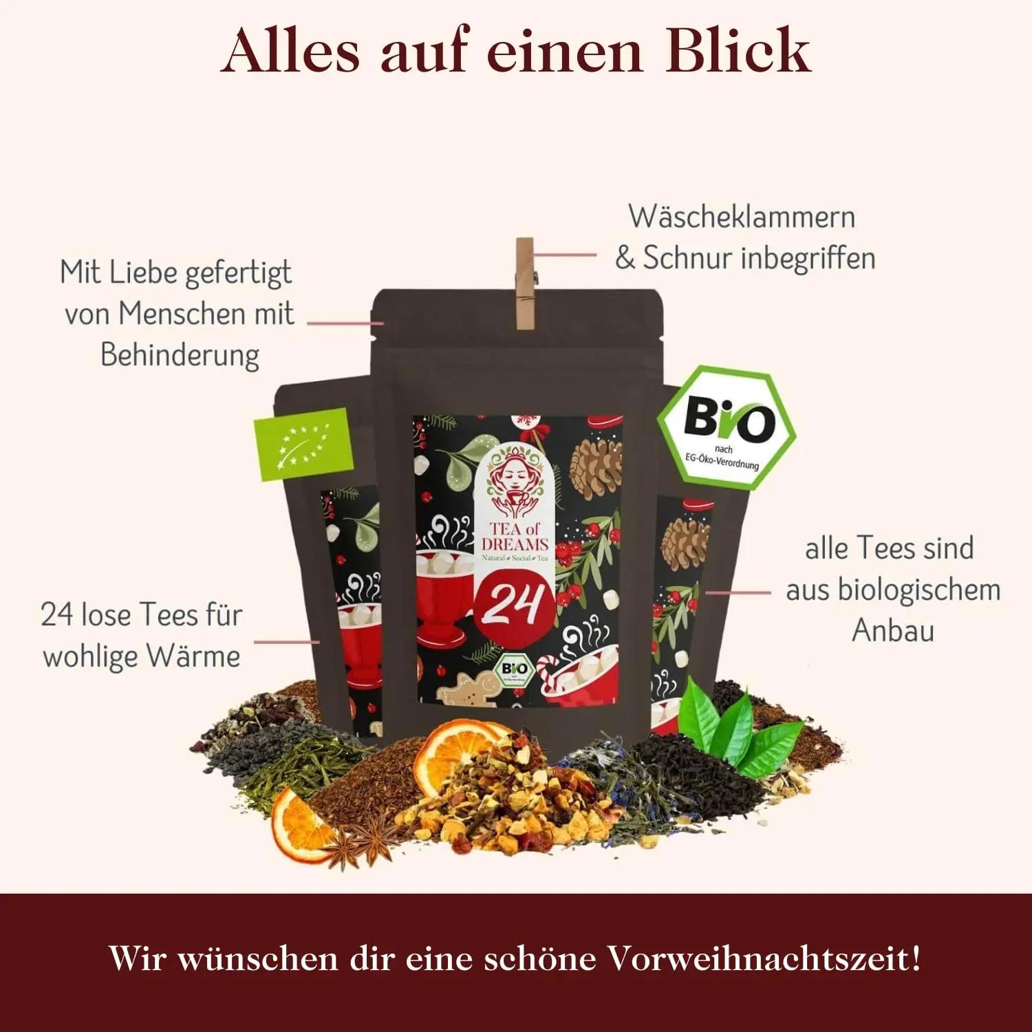 Tea of Dreams mahe teeadventkalender – 24 x 10 g kingitus – pilt 8