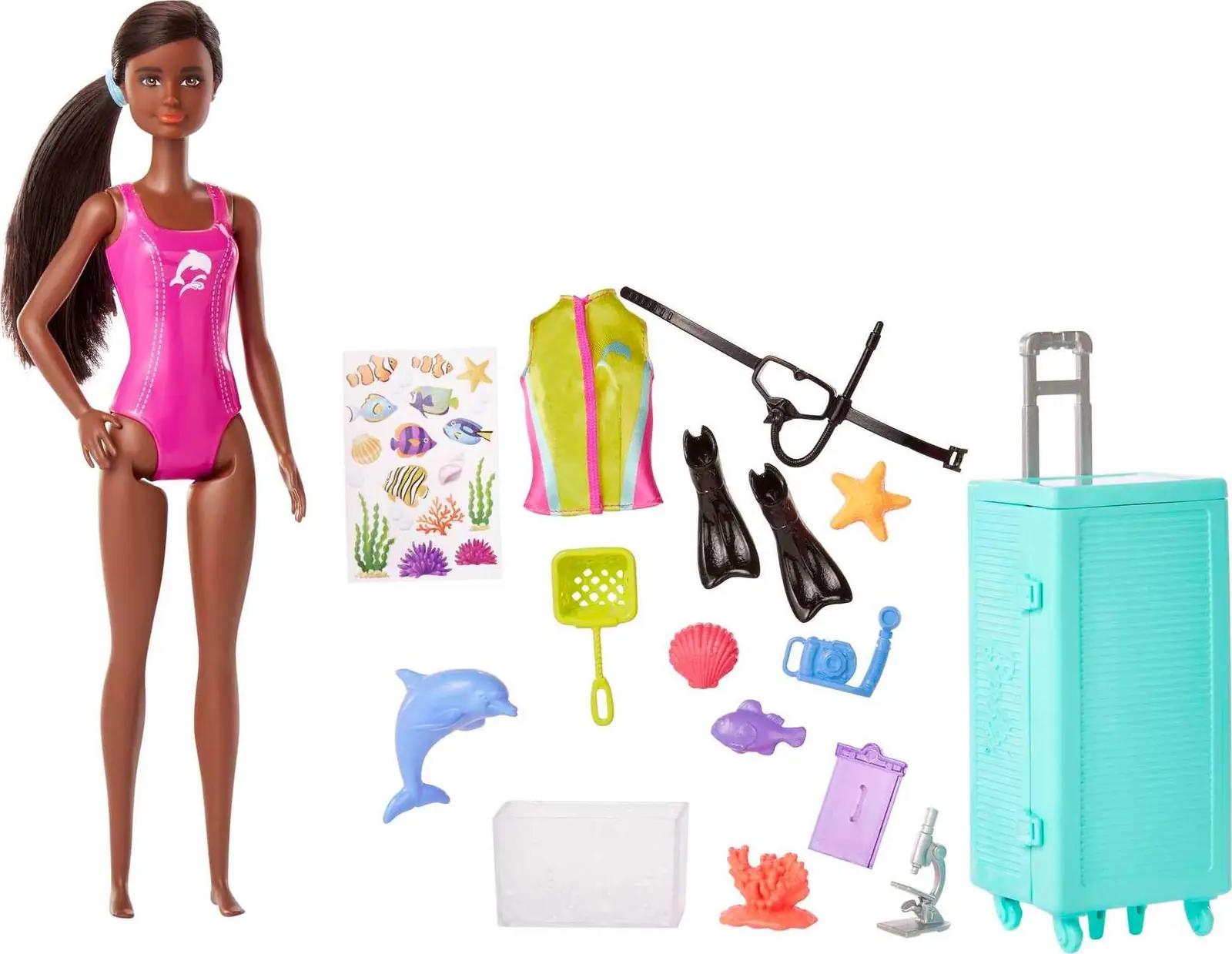 Barbie mereteemaline nukukomplekt – meeresbiologin mänguks – detailne vaade