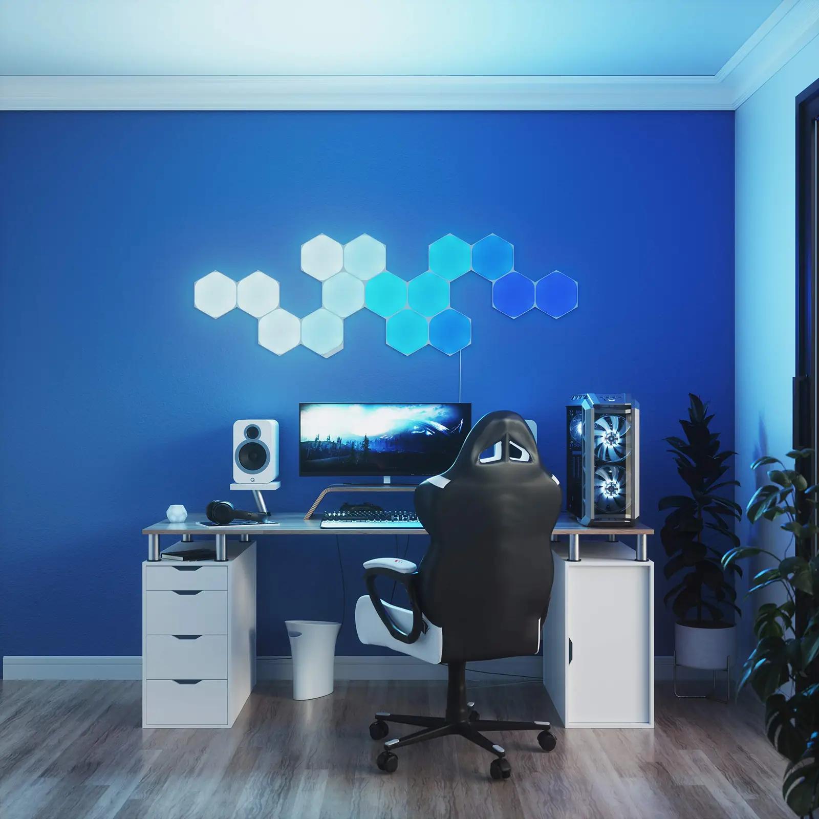 Nanoleaf valguspaneelid Hexagon — dekoratiivne LED-komplekt – pakend ja tarvikud