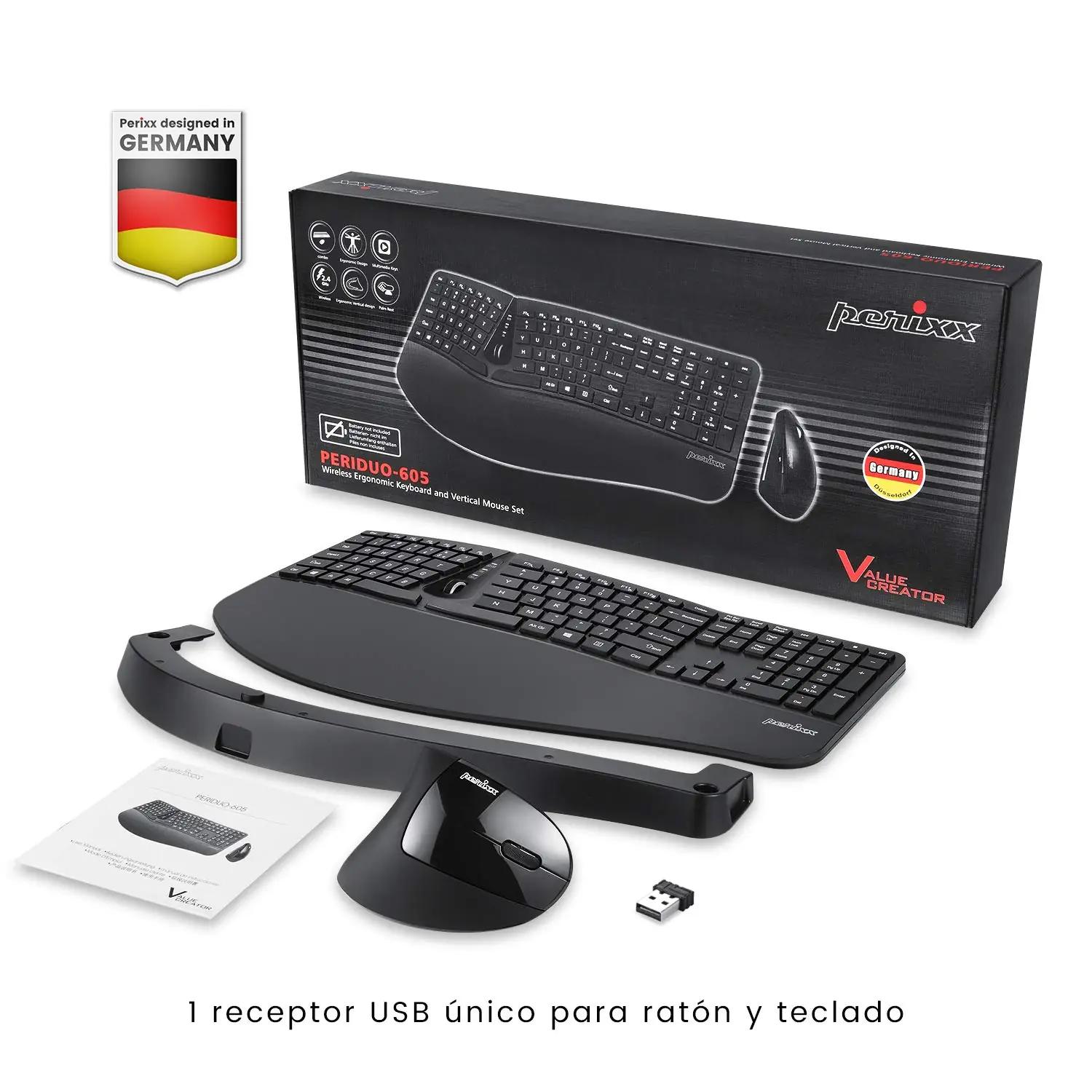Perixx ergonoomiline traadita klaviatuur-hiire komplekt — – lisavaade