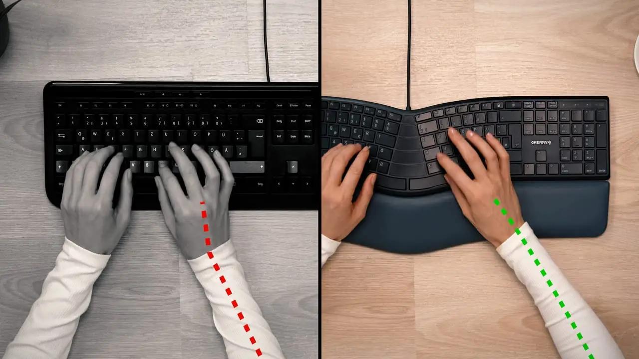 CHERRY ergonoomiline klaviatuur gummist pinnaga ärikasutuseks – pilt 8