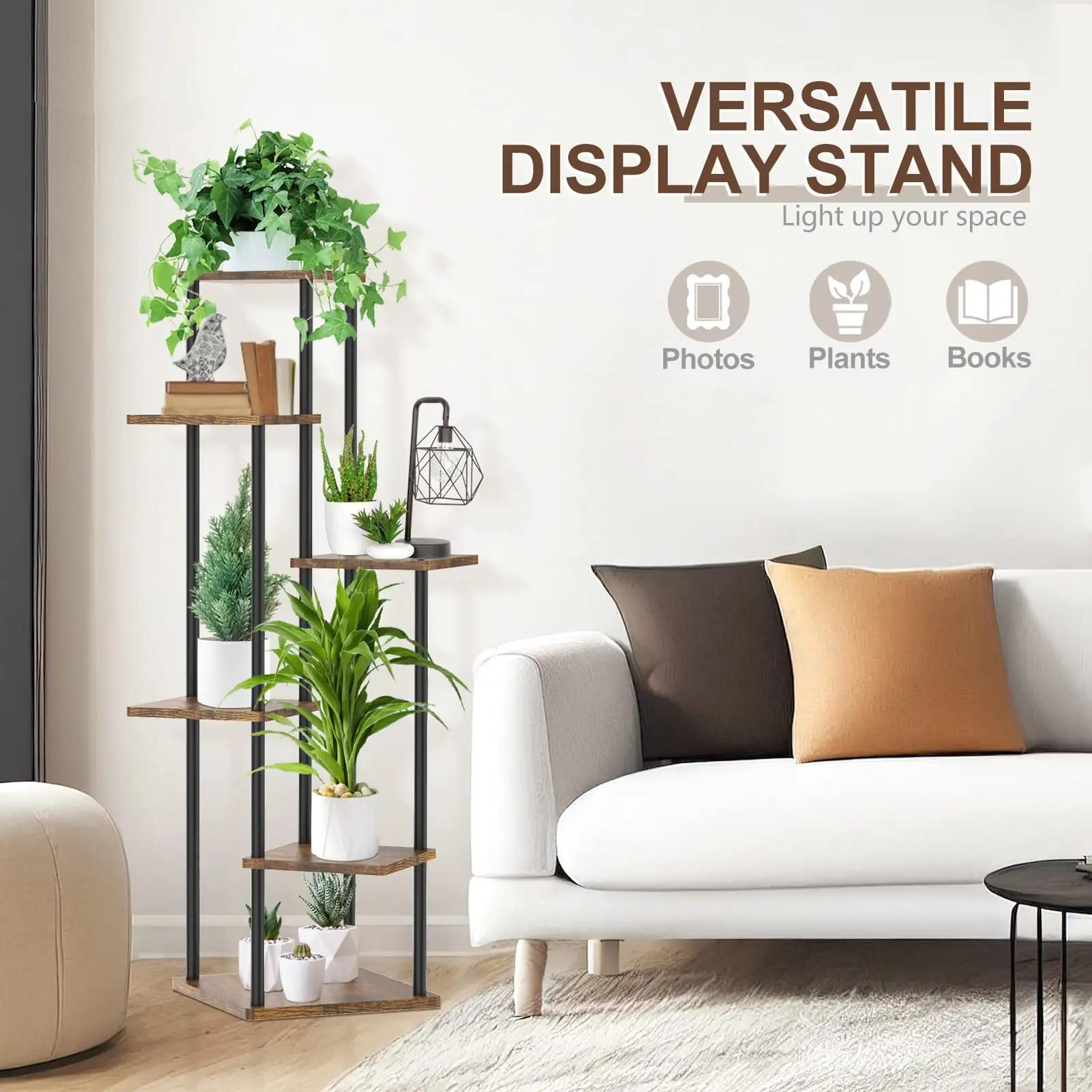 LyTaispuly metall-puidust 6-korruseline lillestender 115 cm – kasutusnäide