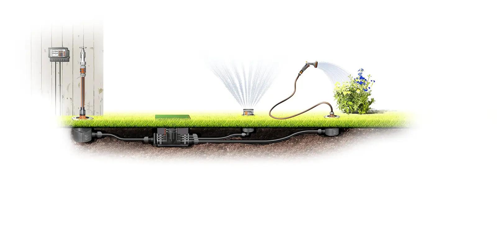 Gardena niisutuskontroller 1283 – lihtne automaatne kastmine – pakend ja tarvikud