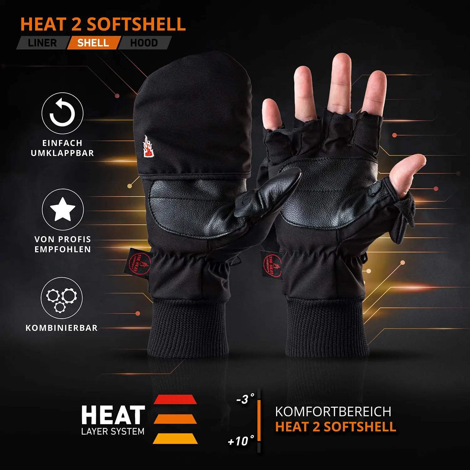 THE HEAT COMPANY pehmed softshell talvekindad ja pöidlakatted – detailne vaade