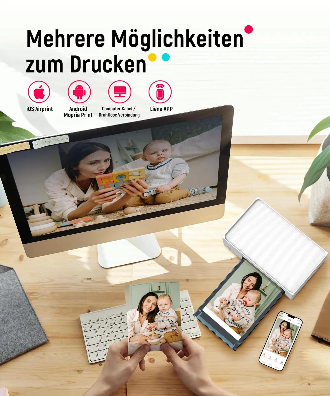 Liene DHP513 fotoprinterid – detailne lähivaade