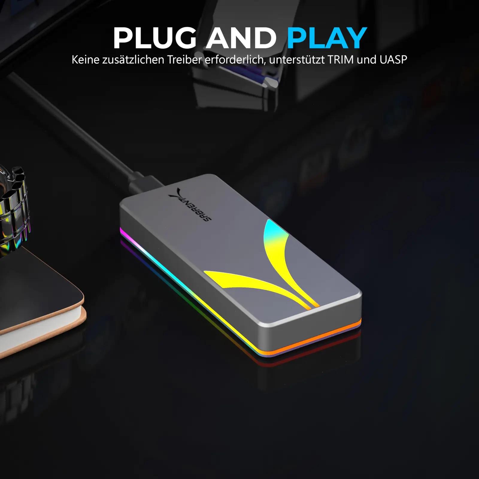 SABRENT alumiiniumist RGB SSD-korpus – kiire ja stiilne – pilt 6