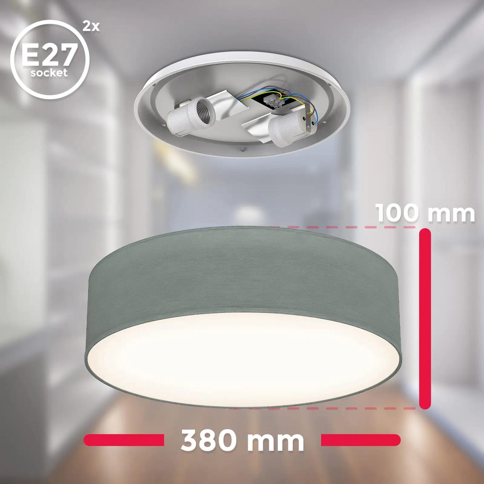B.K.Licht hall tekstiillae-lamp 38 cm – stiilne elutoa valgustus – pilt 8
