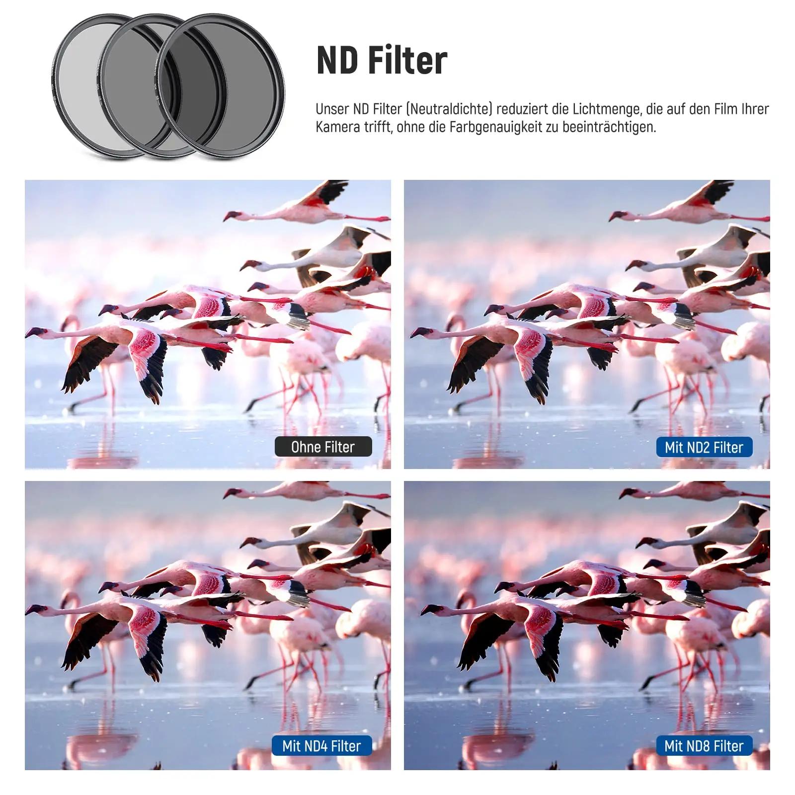NEEWER alumiinium 58mm filter- ja objektiivikomplekt kingituseks – kasutusnäide