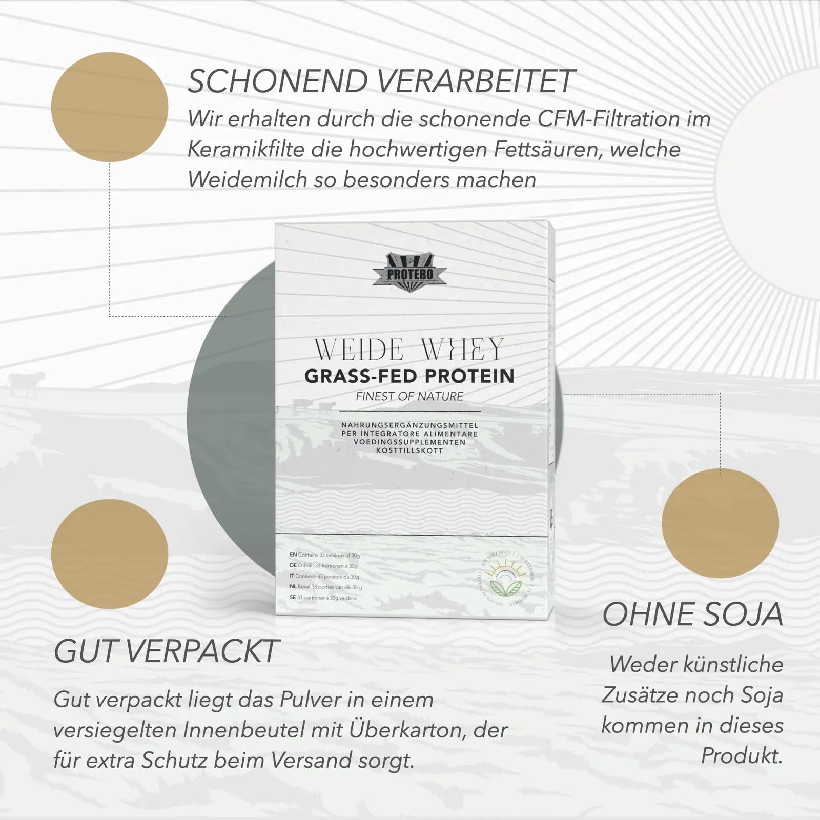Protero Weide valgupulber 1 kg – puhas karjamaapiim – lisavaade