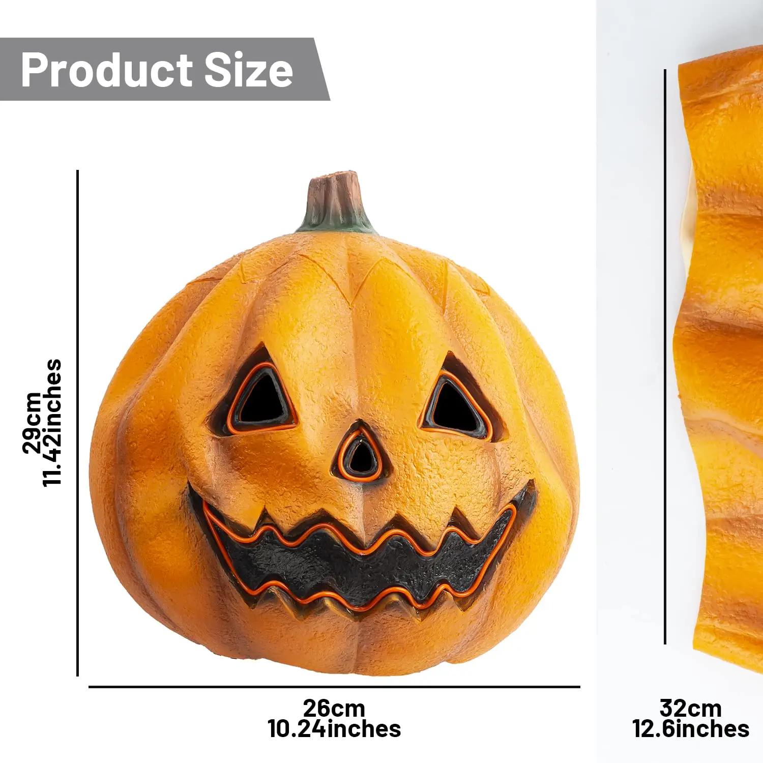 Creepy Party oranž kummist Halloween mask — realistlik peakattega – kasutusnäide