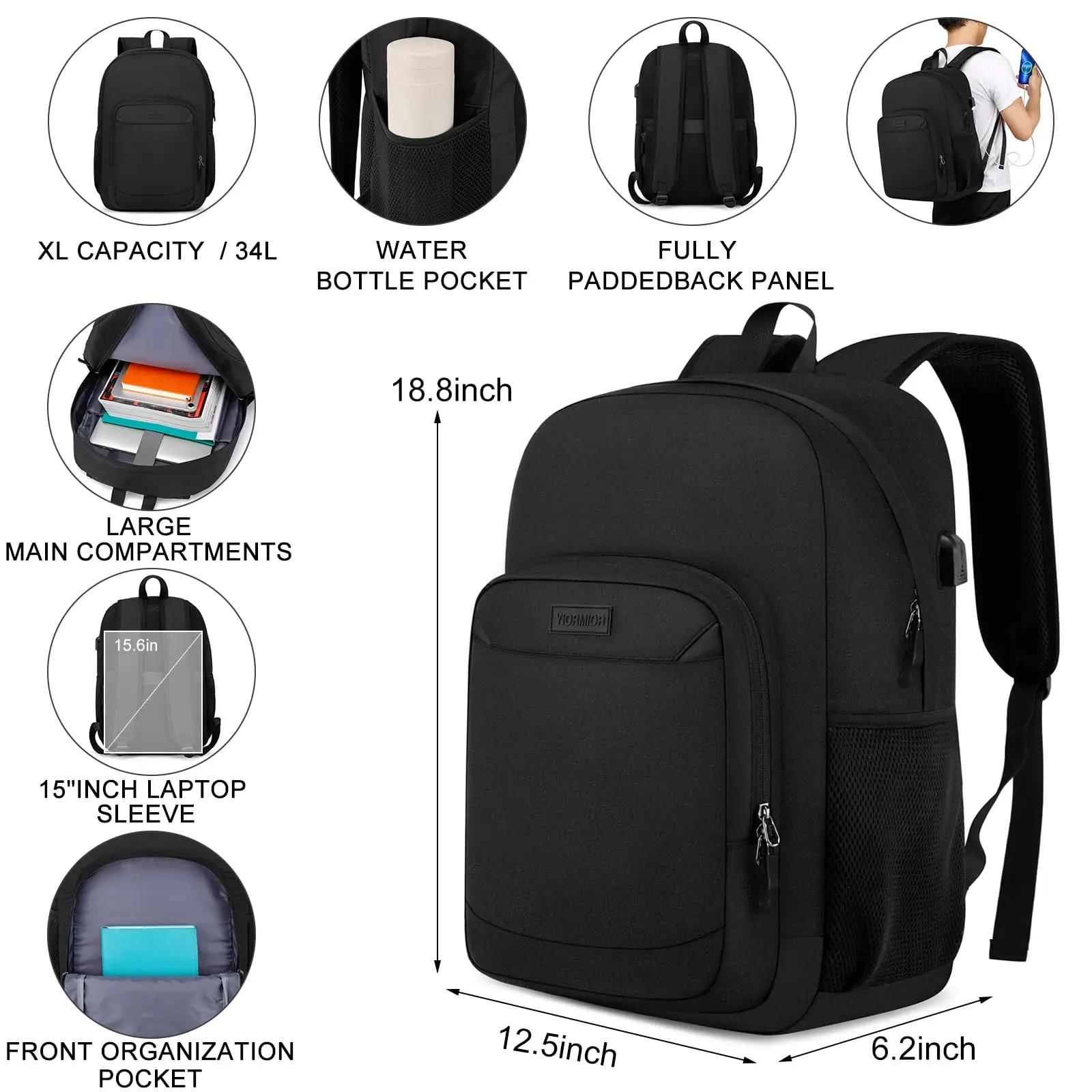 YIORMIOR PU kooli- ja sülearvutikott 15,6″ – pilt 6