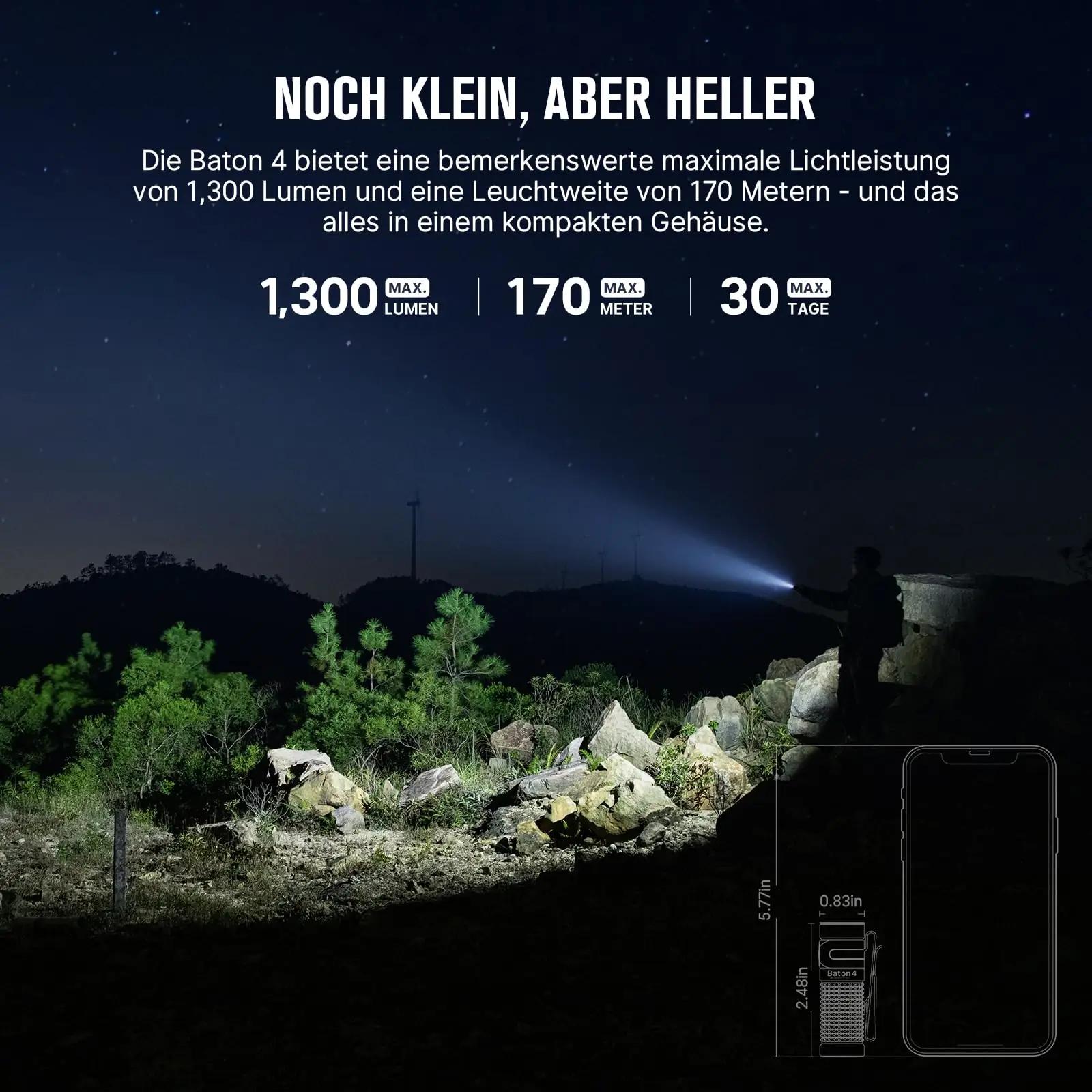 OLIGHT väike alumiinium-taskulamp – võimas ja veekindel kaaslane – pakend ja tarvikud