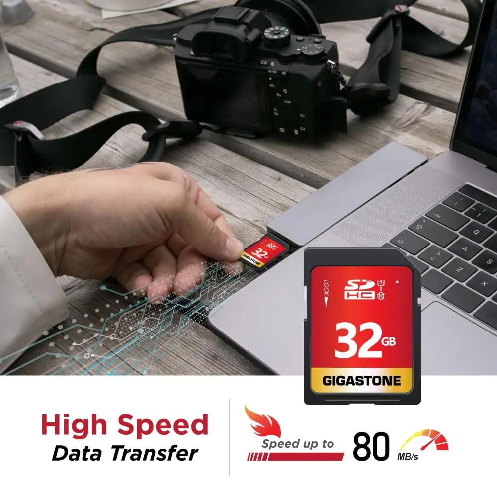 Gigastone 32GB SDHC 5-pack — usaldusväärne salvestuslahendus – pakend ja tarvikud