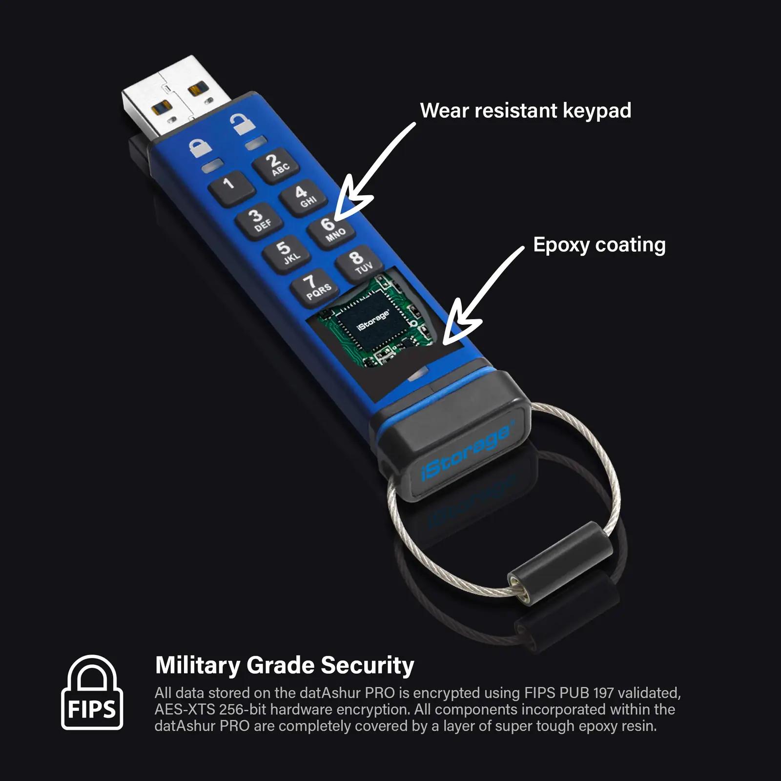 iStorage aluminiumist kaitstud USB-mälupulk — turvaline 8GB – kasutusnäide
