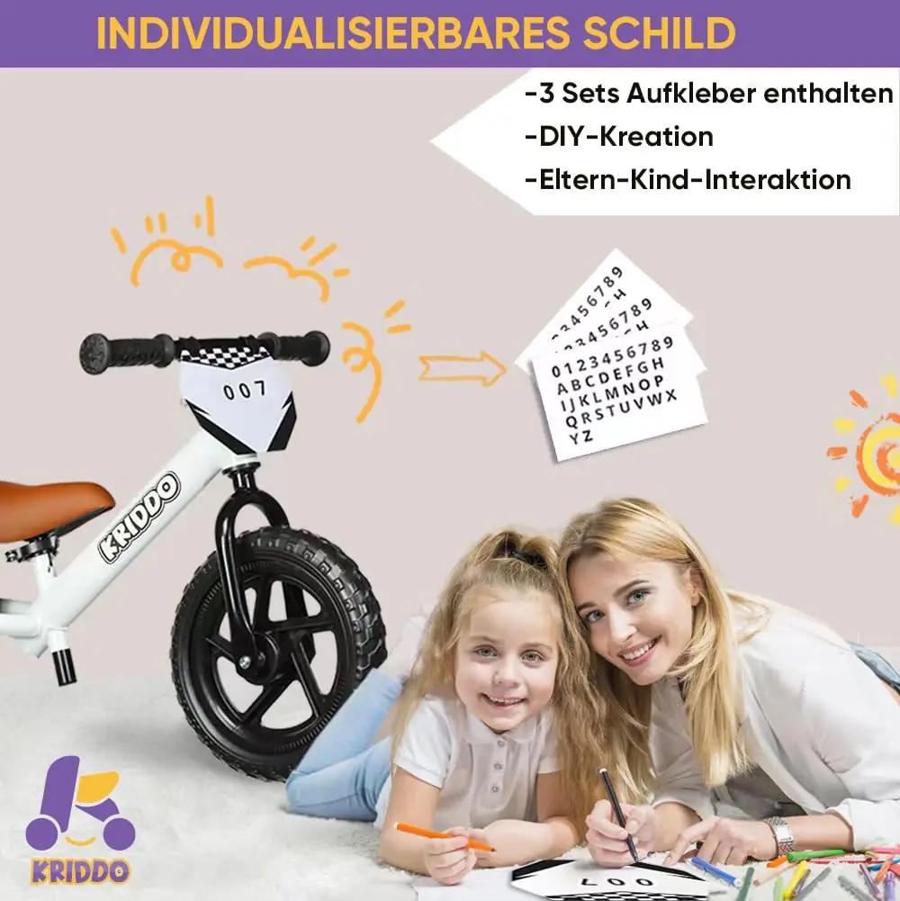 KRIDDO tasakaaluvelo lastele — kergest terasest, isikupärane silt – pakend ja tarvikud
