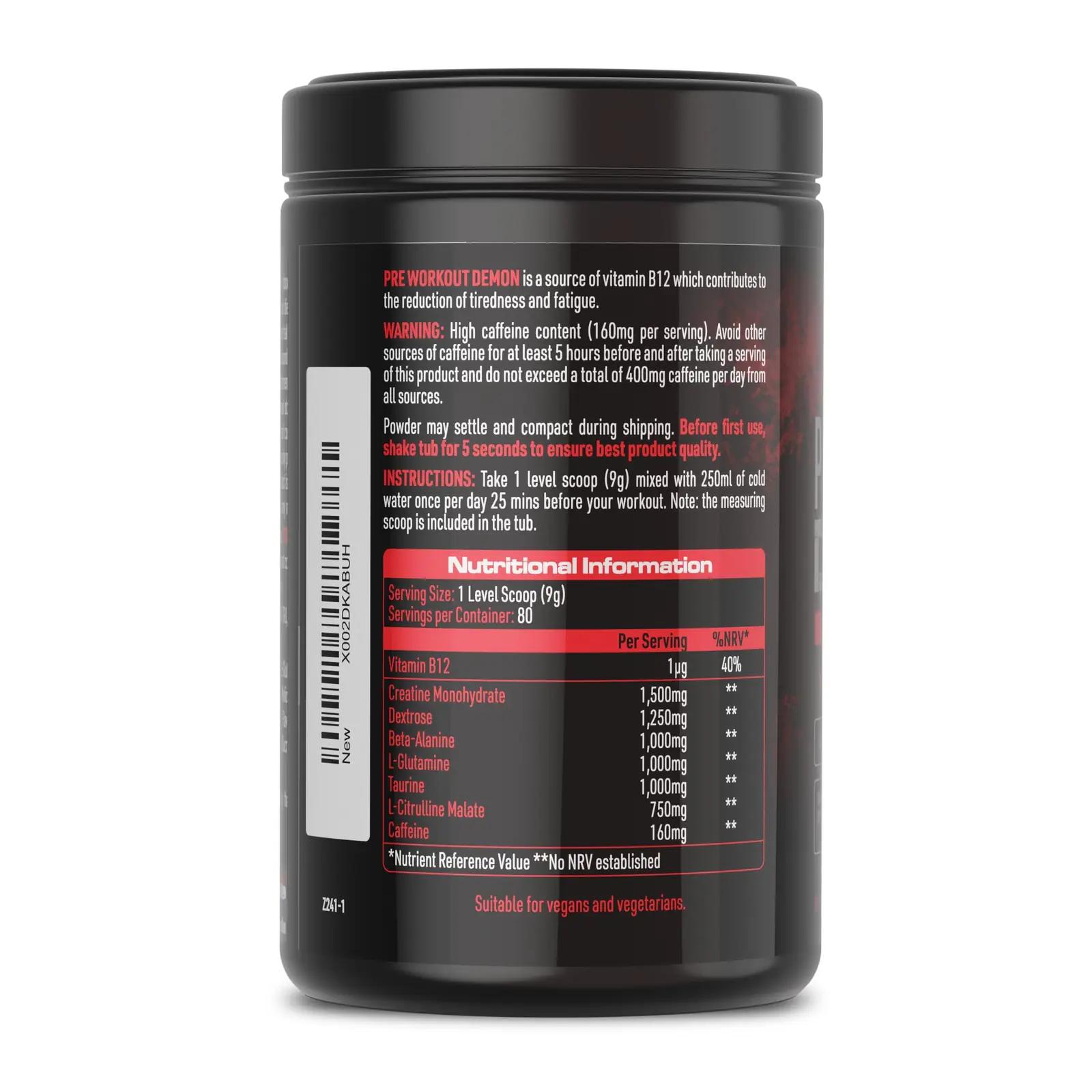 DEMON LABZ pre-workout pulber – tugev energia ja lihastugi – lisavaade