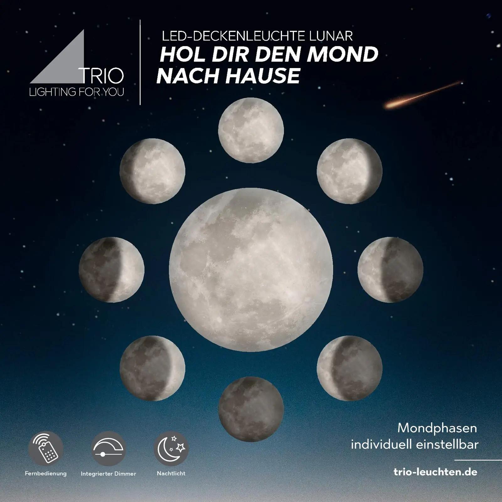 Trio Leuchten valgusti Lunar akrüülkujundusega — hubane õhkkond – detailne vaade