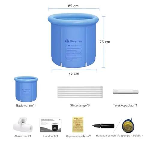 B&Y kokkupandav PVC jäävann 75×75 cm – sportlastele ideaalne – pakend ja tarvikud