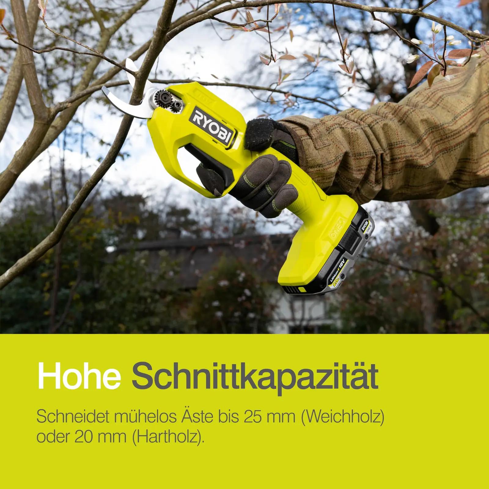 RYOBI kerge akukääre aiatöödeks – täpne 25 mm lõige – pilt 6
