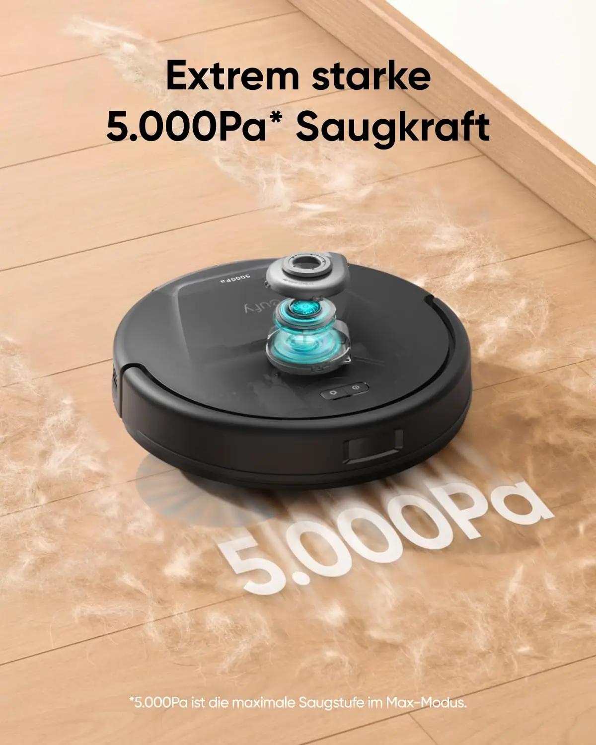 eufy nutikas tolmuimejarobot L60 — tugev 5 000Pa imemine – detailne vaade