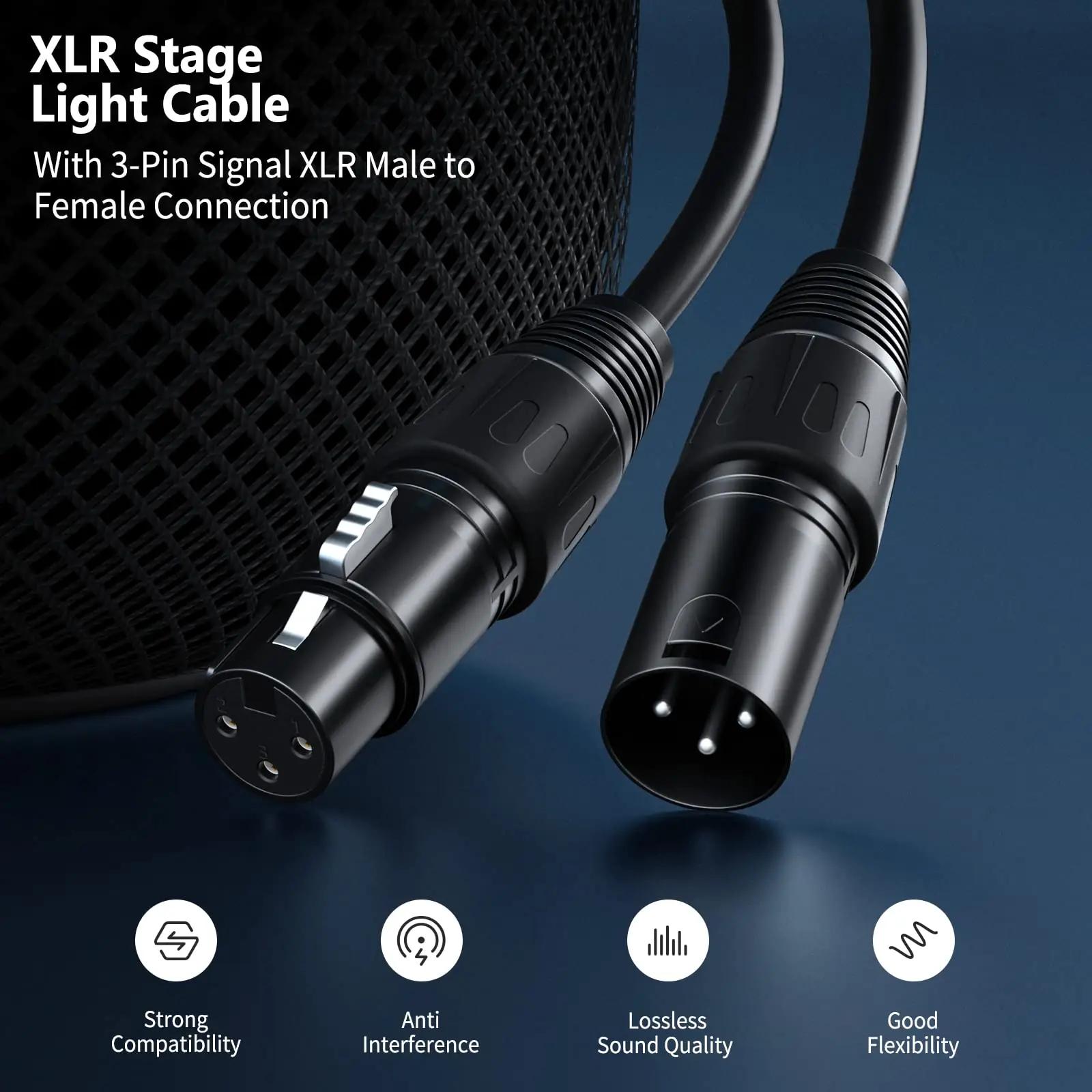 NEEWER tugev DMX-juhe 10-pack — stabiilne ühendus lavavalgustile – detailne vaade