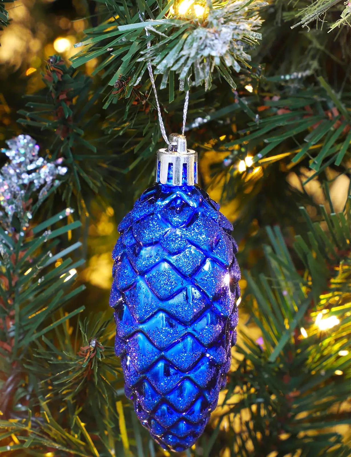 Christmas Concepts kuningas-sinine kuuseehete komplekt – detailne vaade