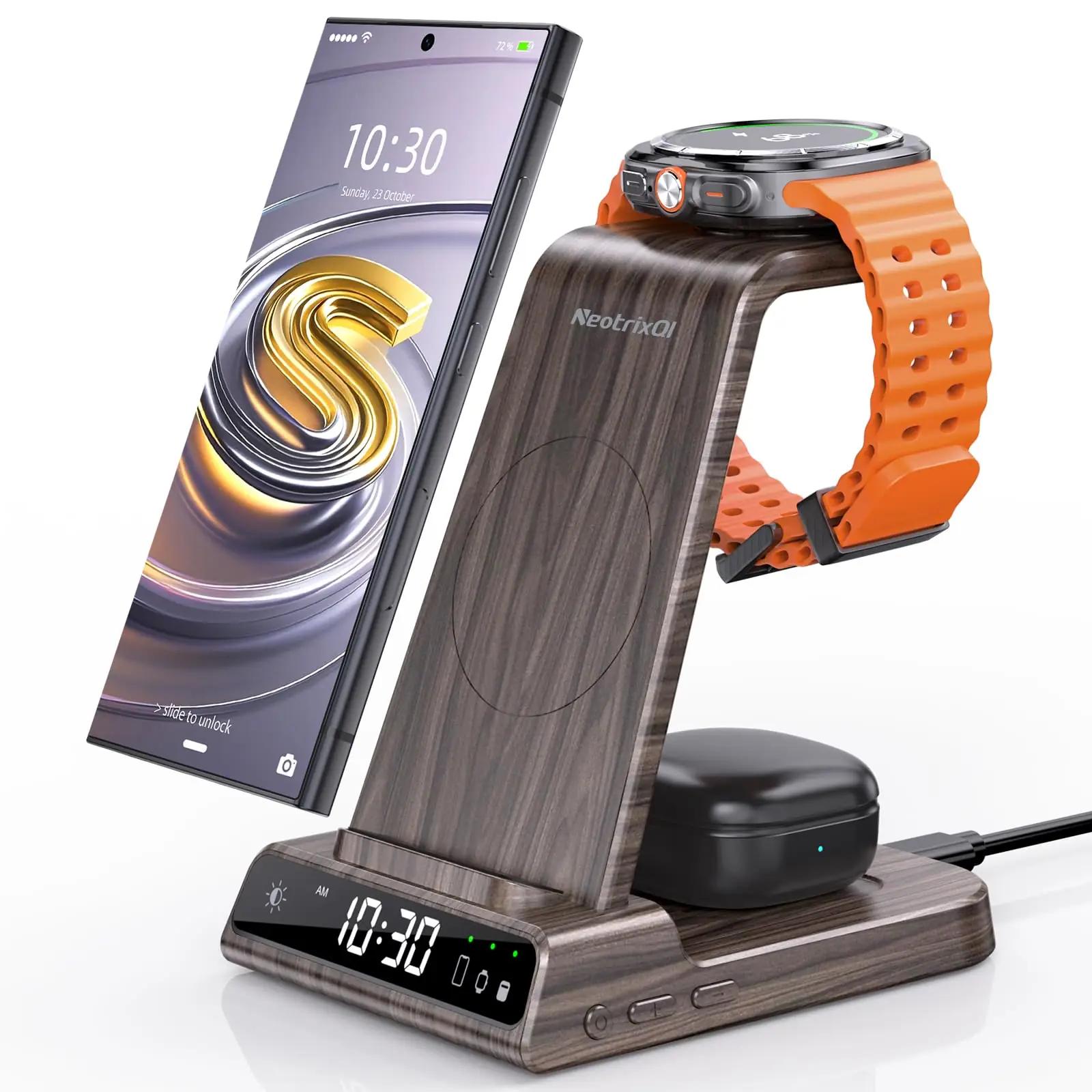 NeotrixQI 3-in-1 puidumustri juhtmevaba laadija