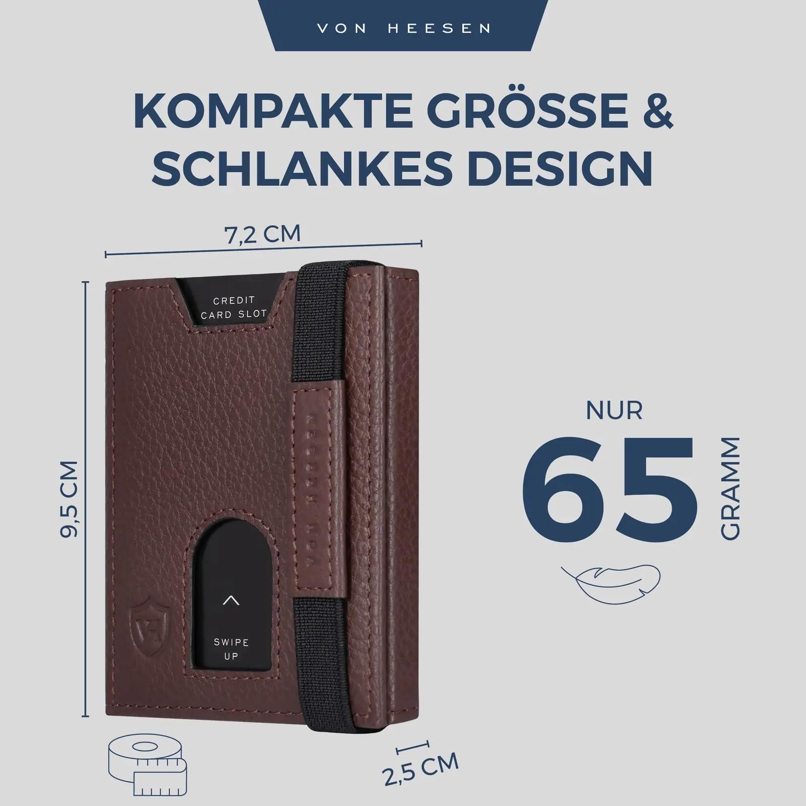 VON HEESEN nahast slim rahakott XL münditaskuga ja RFID – lisavaade