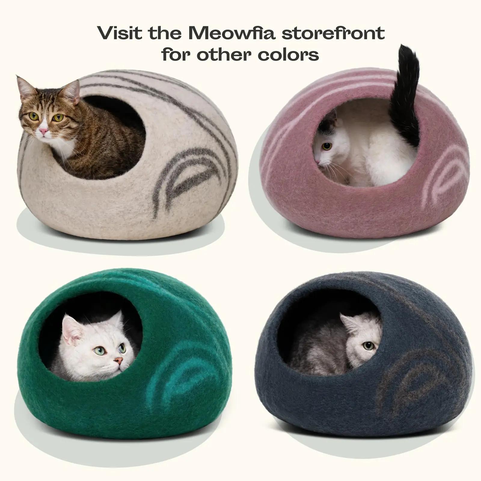 MEOWFIA meriinovillast kassipesa – pehme ja hingav magamisalus – pilt 6