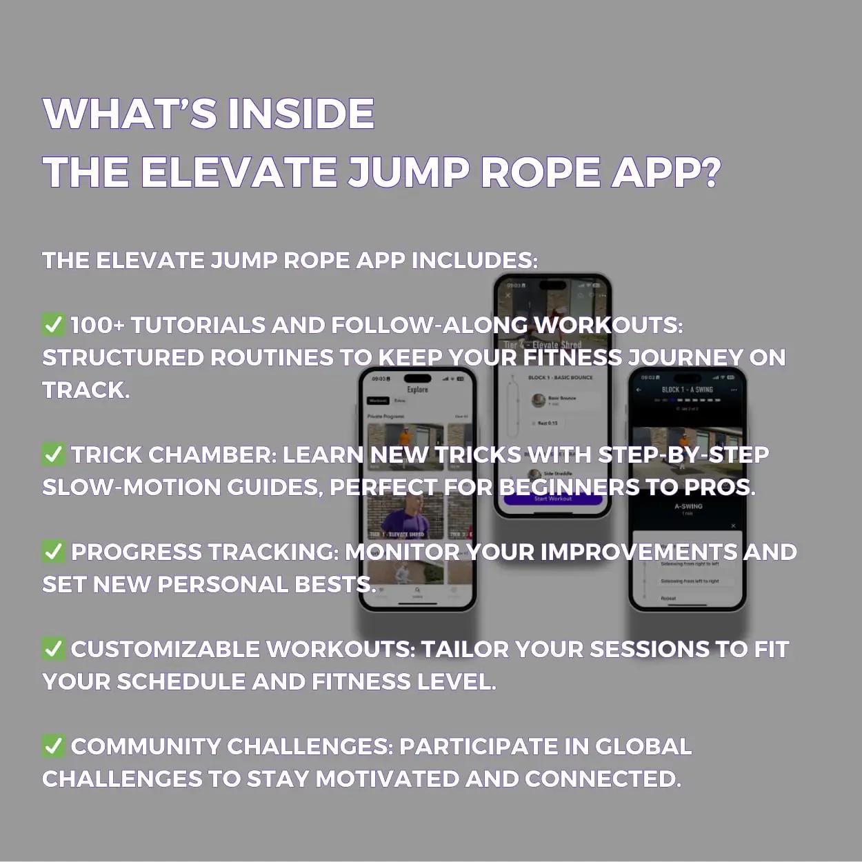 Elevate Rope tugev PVC hüppenöör – kiire treeningukomplekt – pilt 8