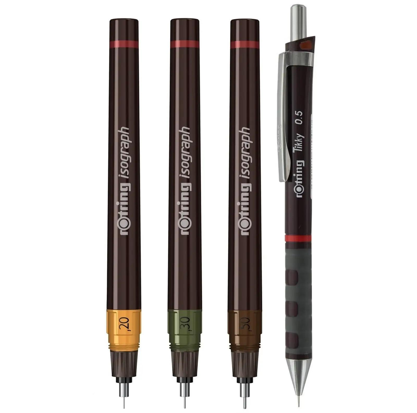 rOtring terasest Isograph finelinerkomplekt — täpne – lisavaade