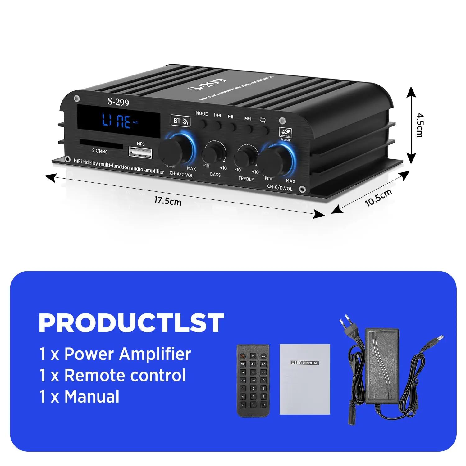okanemoqi kompaktne 4.1 hifi-võimendi 1600W kodukasutuseks – pilt 7
