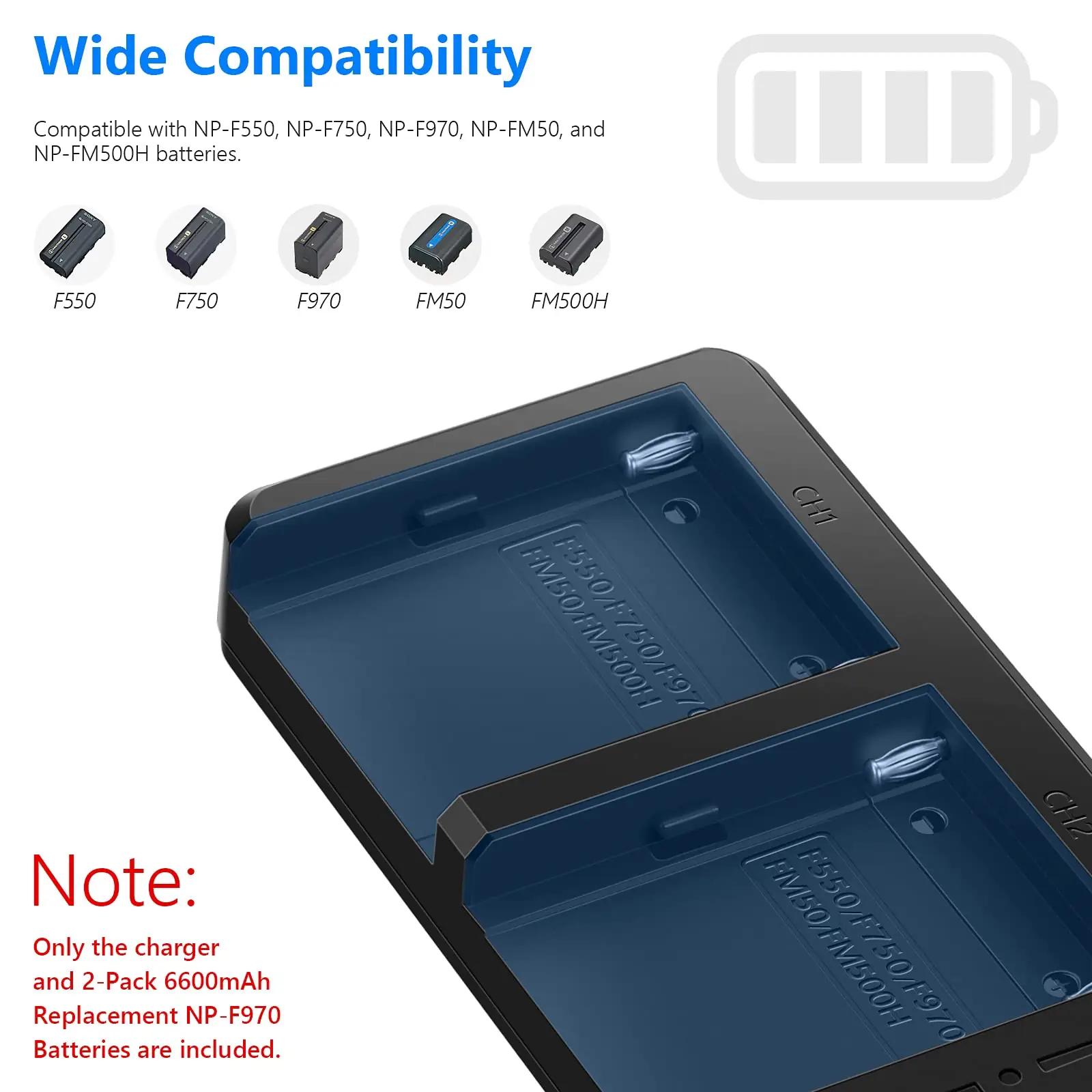NEEWER kiirlaadija ja 2×6600mAh akut – vastupidav komplekt – pilt 6