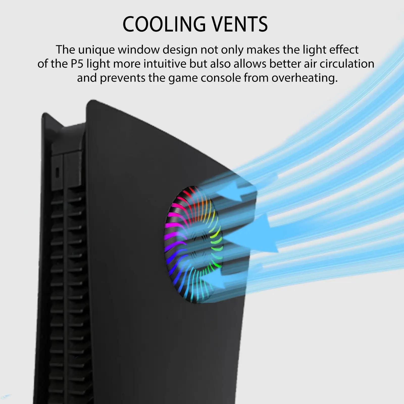 Dobewingdelou ABS-ümbris PS5 jaoks RGB-valgustusega — stiilne – detailne vaade