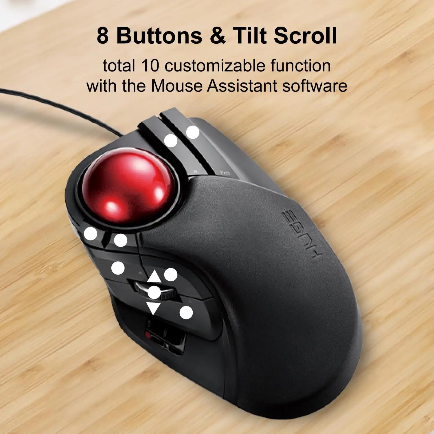ELECOM sujuv töökorras suur trackball‑hiir mugava käetoega – pilt 6