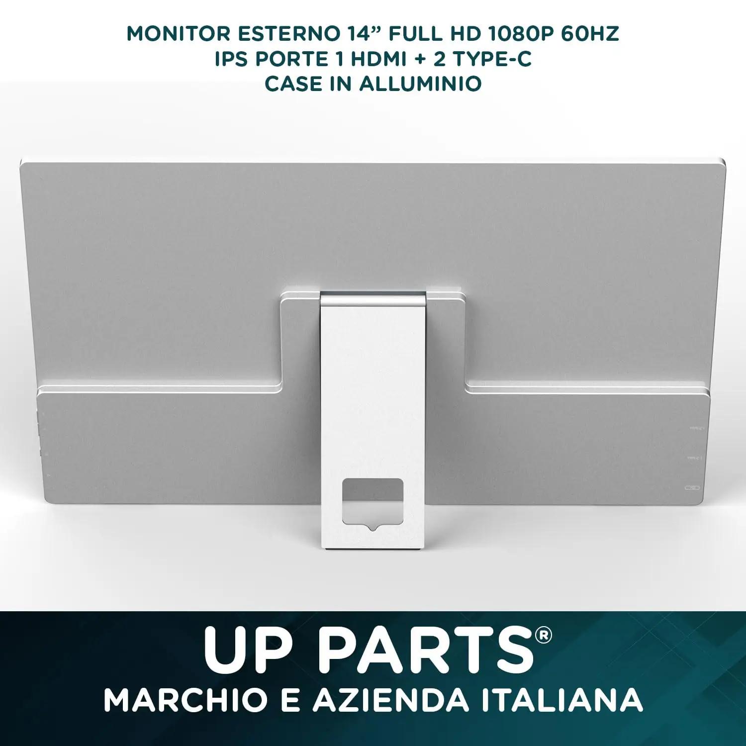 UP PARTS kerge alumiiniumist kaasaskantav 14″ Full HD monitor – pakend ja tarvikud