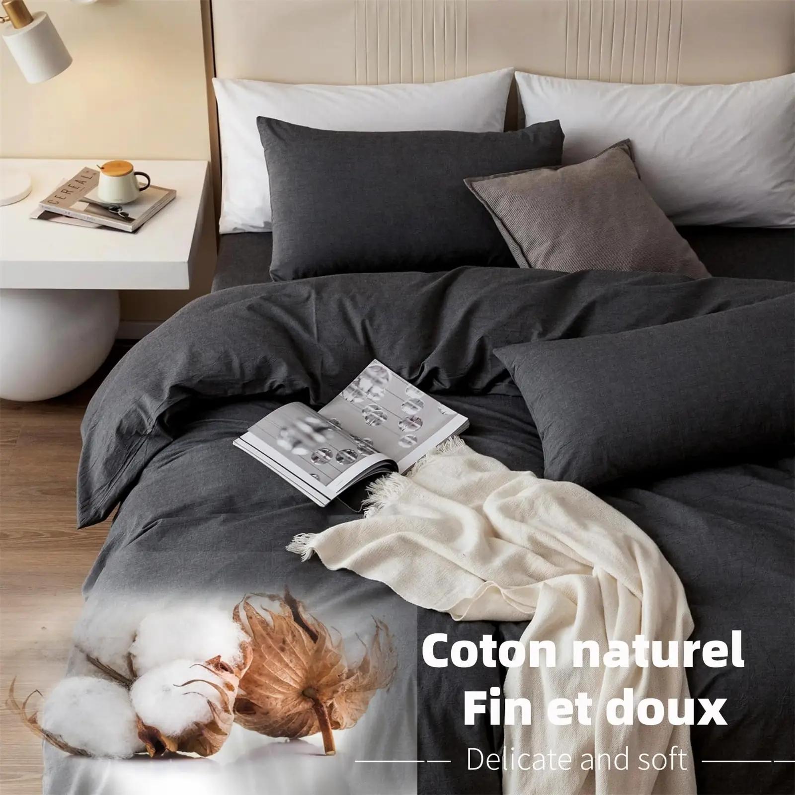 Gezu hall puuvillased voodipesu 220×240 cm – pehme ja hingav – detailne vaade