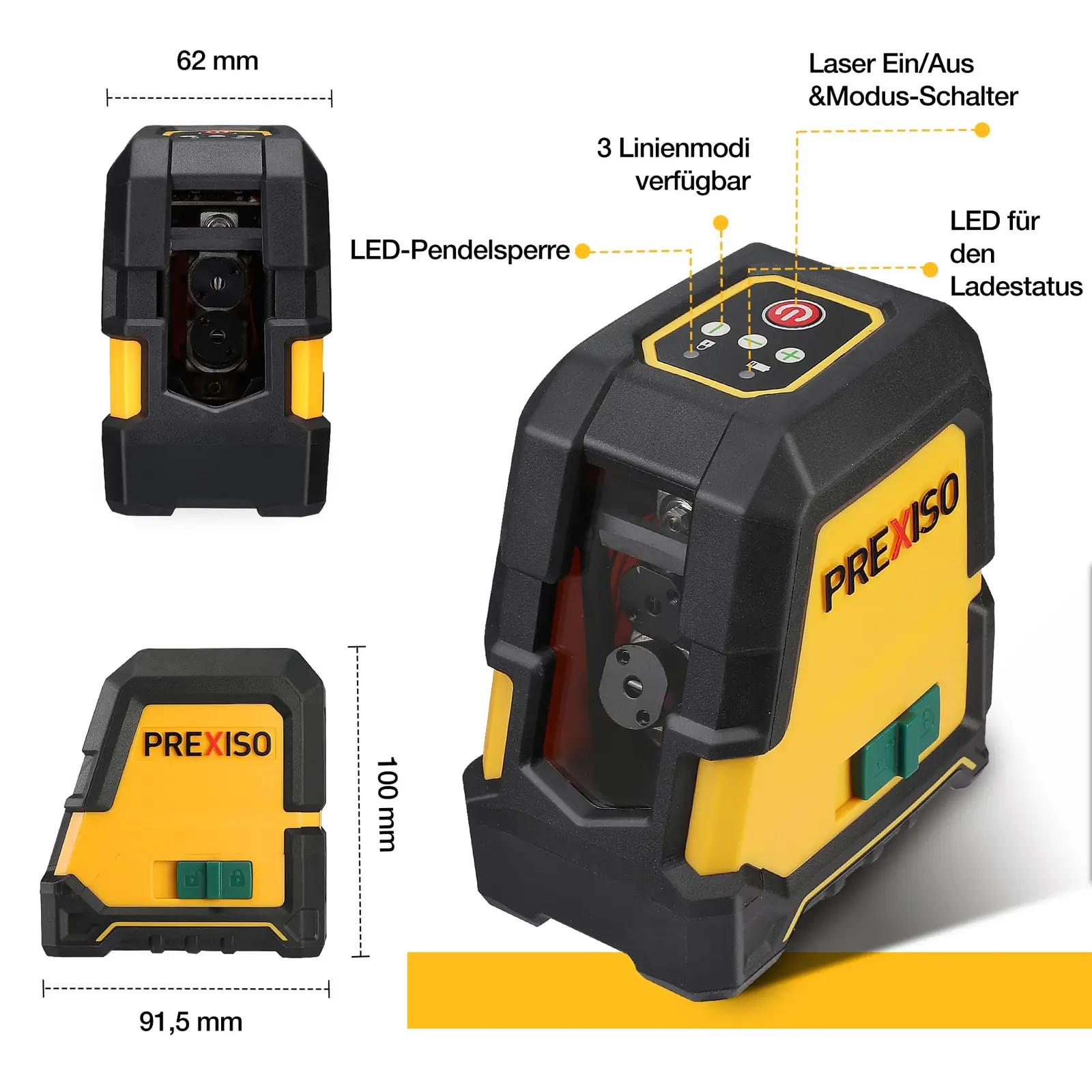 Prexiso roheline ristjoonlaser statiiviga – täpne mõõtmine – lisavaade