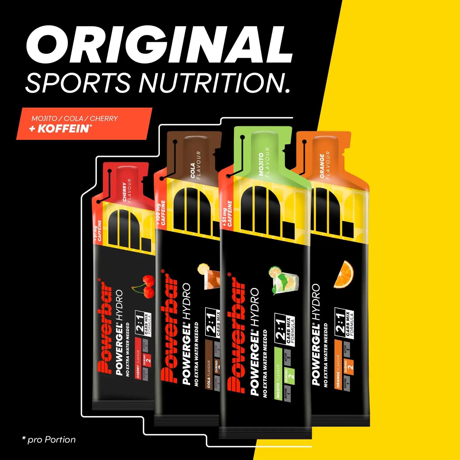 Powerbar energigeel apelsini maitseline komplekt sportimiseks – pakend ja tarvikud