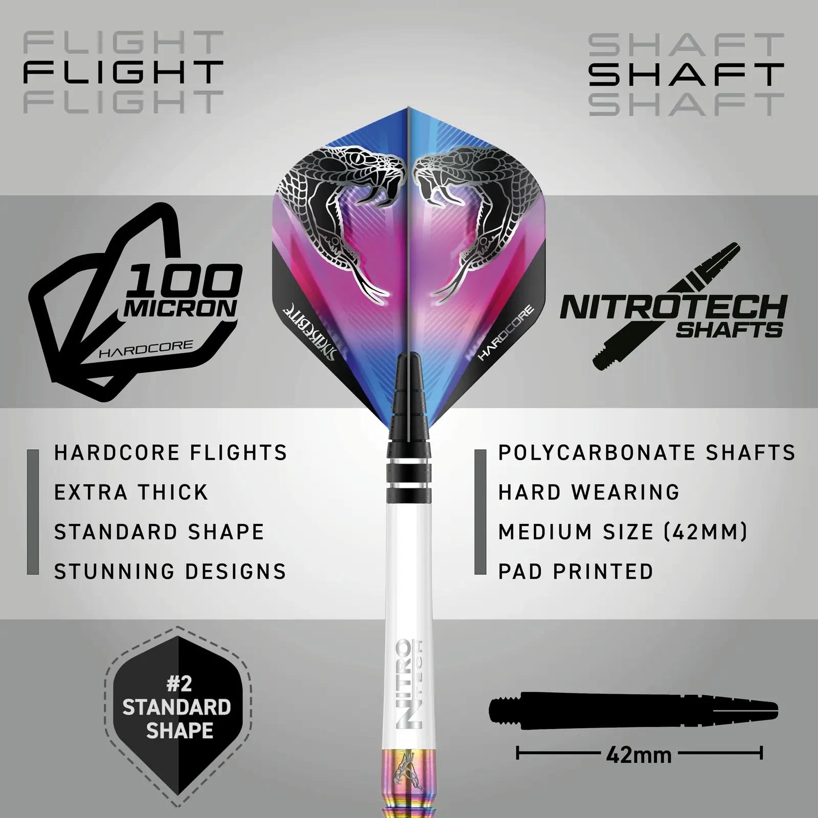 RED DRAGON Wolframist profi dart – Snakebite 1 18g – pakend ja tarvikud